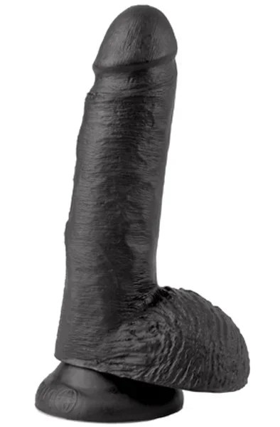 Pipedream King Cock mit Hoden Schwarz 18 cm