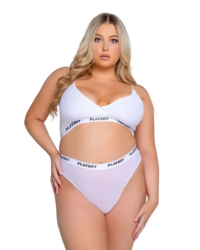 Playboy Lifestyle – 2-Teiliges Dessous-Set – Weiß
