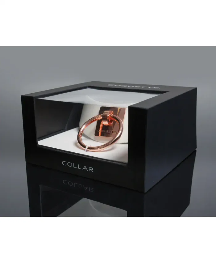 Pleasure Collection Adjustable Collar – White/Rose Gold