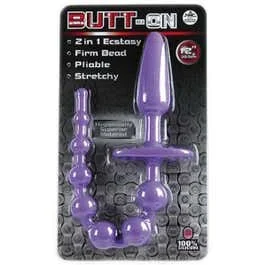 Plug mit Analkette – BUTT-ON purple | AKTION
