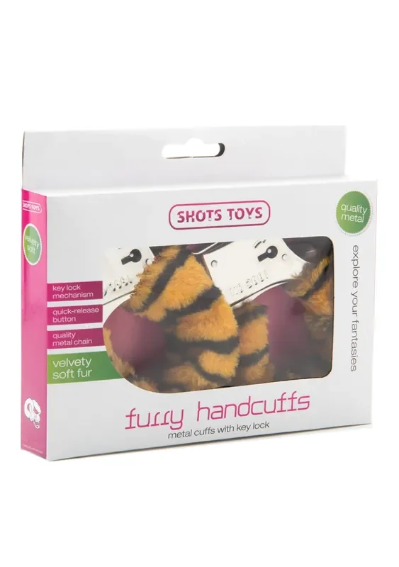 Plüsch-Handschellen mit Tigermuster