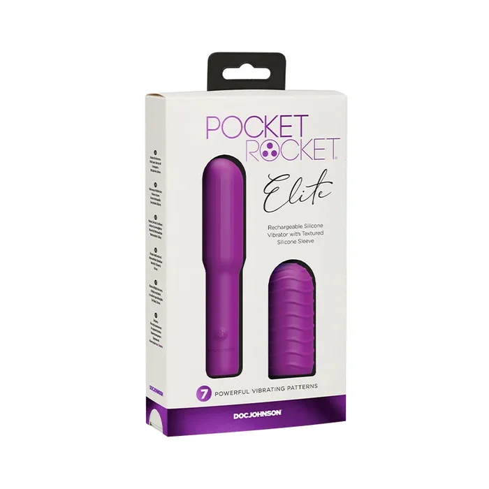Pocket Rocket Elite Rechargeable w/Removable Sleeve – Purple