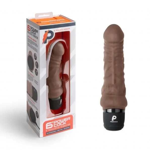 Powercocks 6′ Realistic Vibrator – Dark Brown