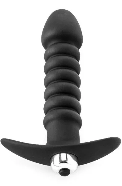 Premium Gerippter Butt Plug mit starkem Vibrationsbullet