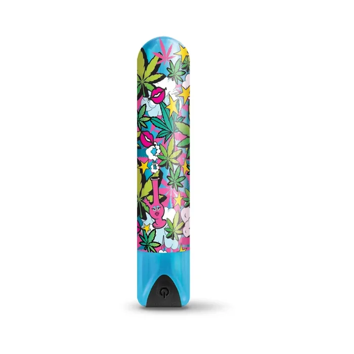 Prints Charming Buzzed Rechargeable 3.5″ Bullet – Stoner Chick – Blue