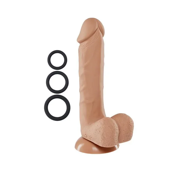 PRO SENSUAL PREMIUM 8″ SILICONE DONG W/ 3 C-RINGS