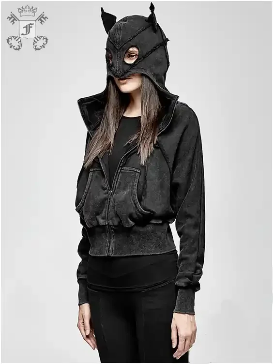 Pullover mit großer Kapuze im Katzenlook