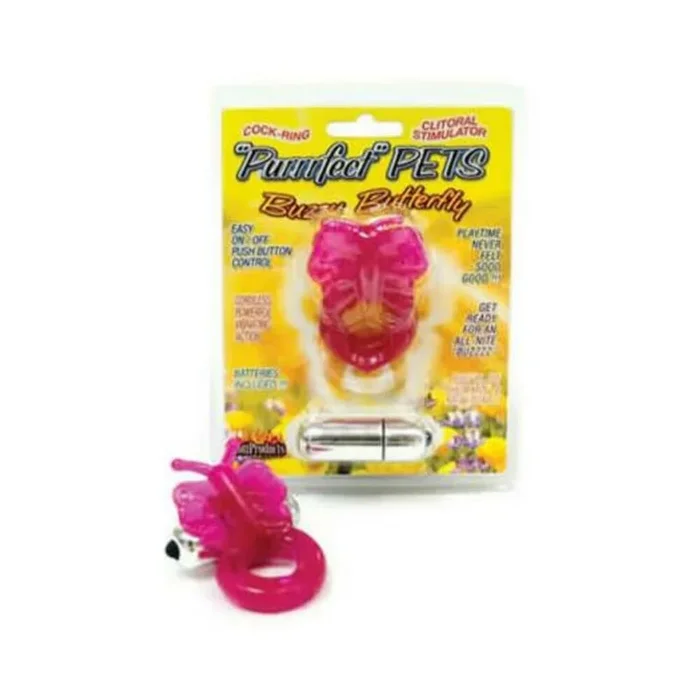 Purrrfect Pets Buzzy Butterfly Stimulator With Vibrating Bullet Magenta
