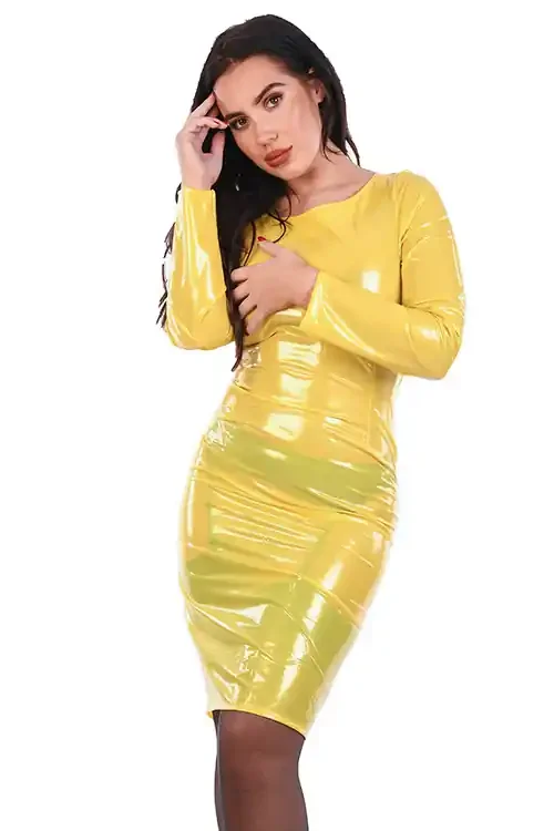 PVC Kleid mit langen Armen