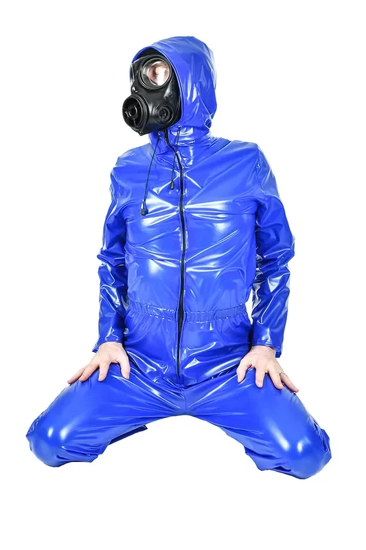 PVC Overall mit Kapuze für Männer