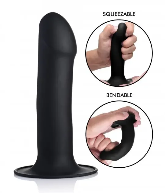 Quetschbarer Dildo schwarz & hautfarben