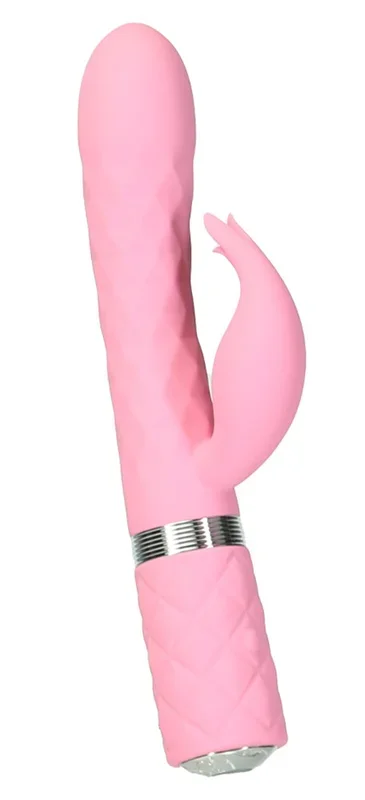 Rabbitvibrator „Lively“ mit stufenloser Vibration und Rotation, Swarovski-Kristall-Button PILLOW TALK