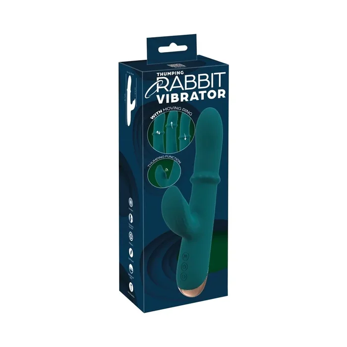 Rabbitvibrator mit Massagering & Klopf-Arm