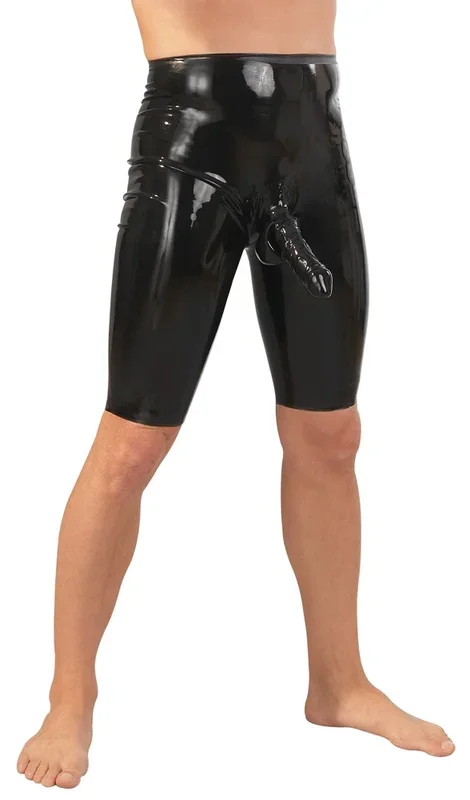 Radlerhose mit Hülle für Penis und Hoden, Latex Late X