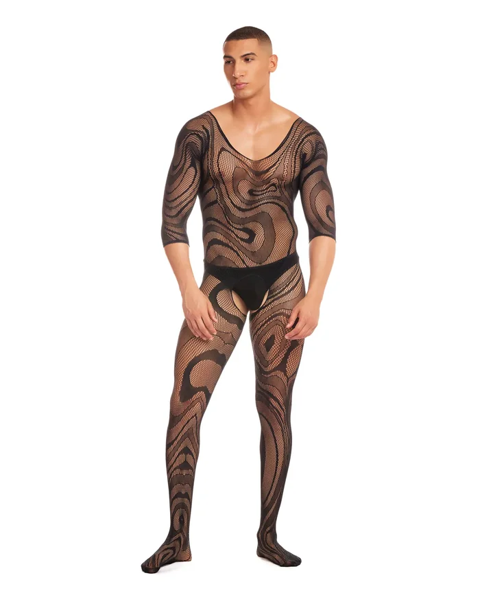 Rainbow Party Supernova Body Stocking w/Thong – Black L/XL