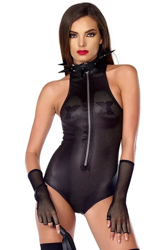 Rapture Perforated Fetish Bodysuit in M/L