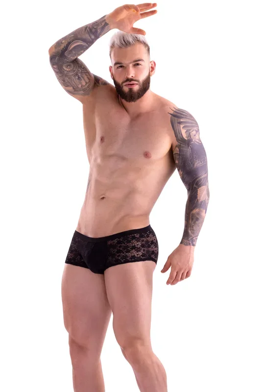 Raymond David Mens Criss Cross Booty Shorts-Lace*
