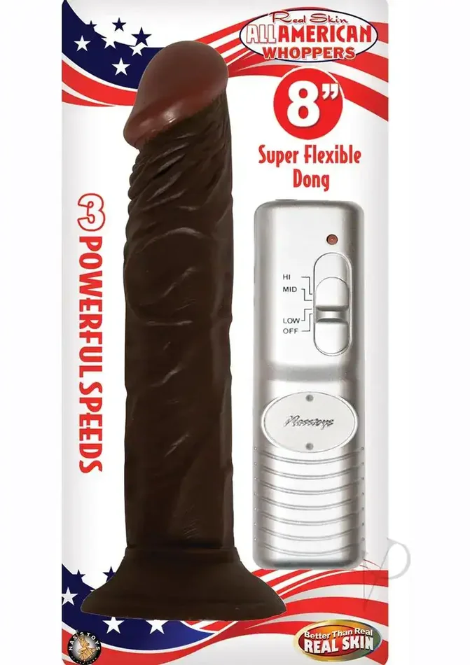 Real Skin Afro American Whoppers 8″ Vibrating