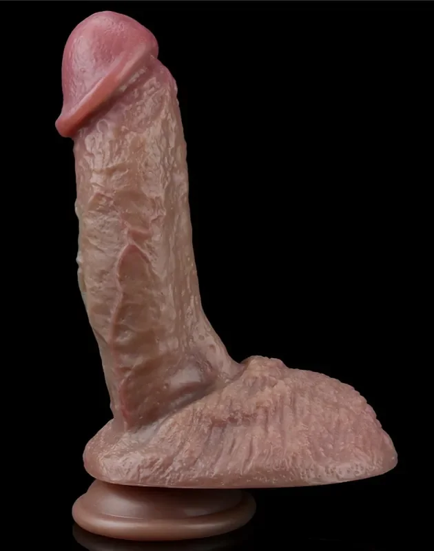 Realistischer Dildo 19,5cm hautfarben dunkel