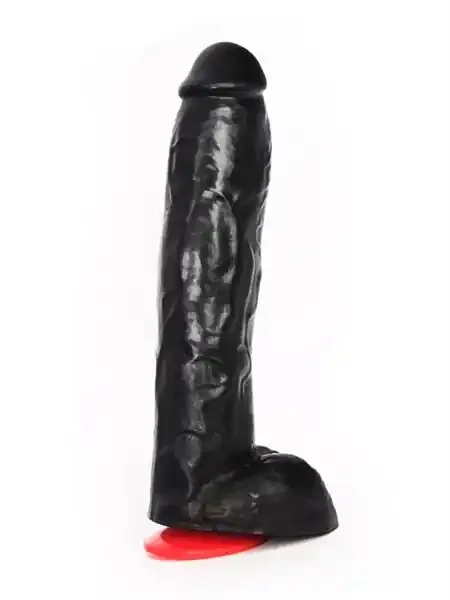 Realistischer Dildo mit Saugfuß 28cm – schwarz