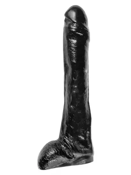 Realistischer Dildo mit Texturierung VII – schwarz