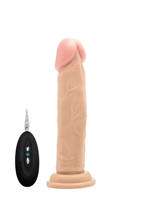 Realistischer Vibrator mit Hodensack hautfarben hell 9 Inch