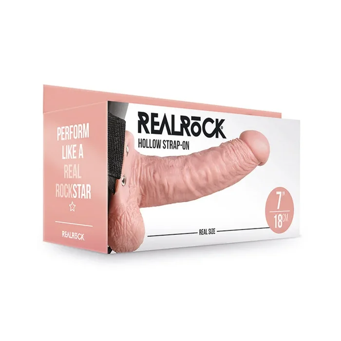 RealRock 7in Hollow Strap-On W/Balls Bge