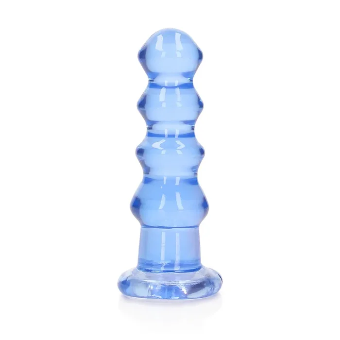 Realrock Crystal Clear Curvy Dildo Or Butt Plug 5.5“ Blue