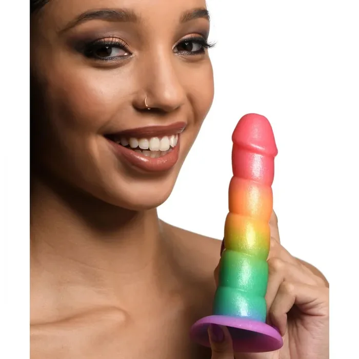 Regenbogen-Siikondildo ‘Swirled‘