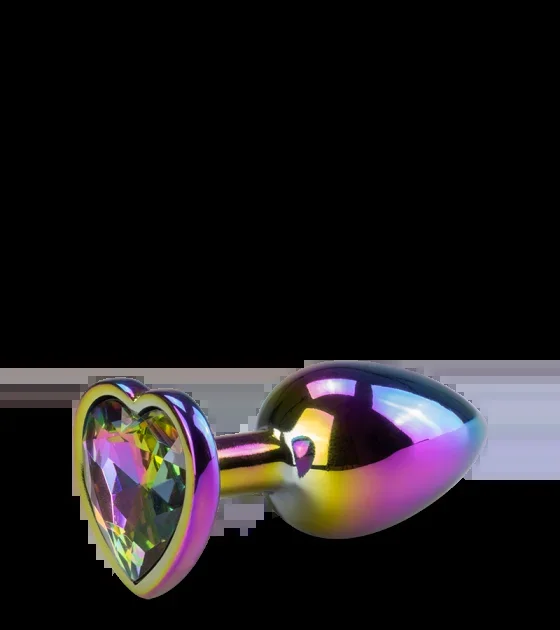 Regenbogenfarbener Rosebud in Herzform S