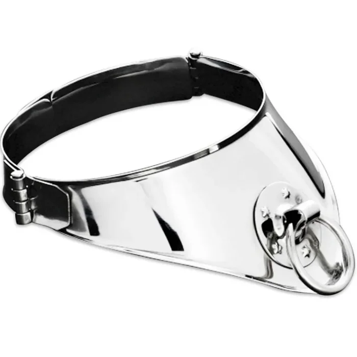 Restriktionshalsband Metall Hart mit Ring & Schloss