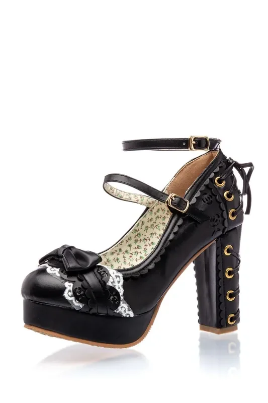 Retro Plateau-Sandalette mit Riemchen