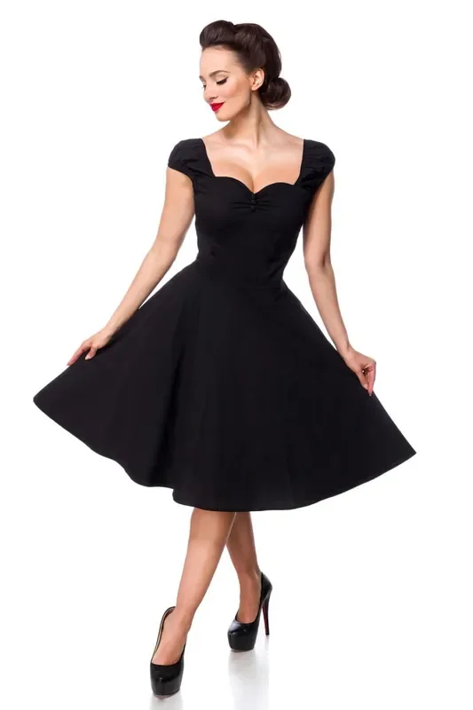 Retrokleid mit Tellerrock – schwarz (Grösse S)