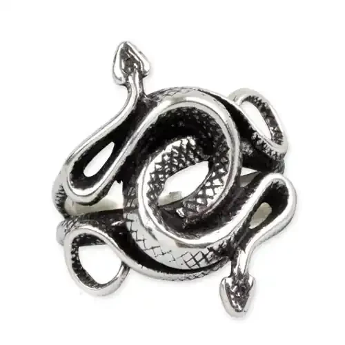 Ring ‘Double Snake‘ Edelstahl