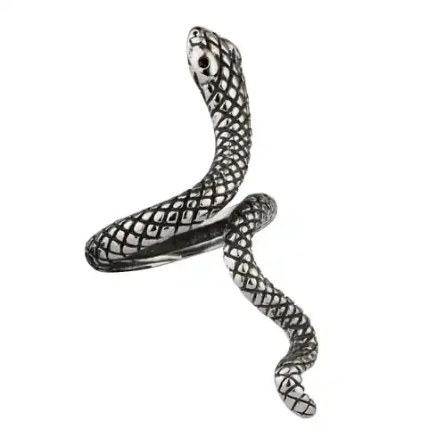 Ring ‘Schlange‘ Edelstahl mit Zirkonia
