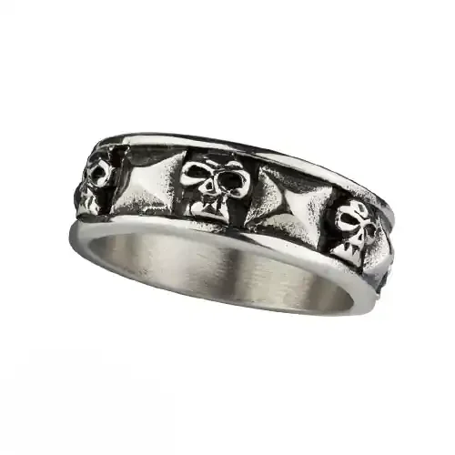 Ring ‘Totenköpfe‘ Edelstahl