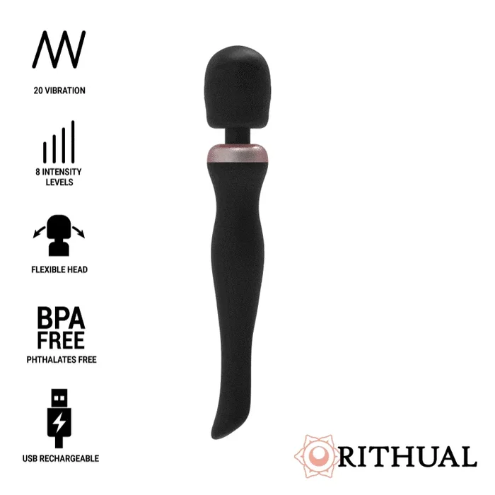 Rithual – Leistungsstarker Wiederaufladbarer Akasha – Wand 2.0 Schwarz