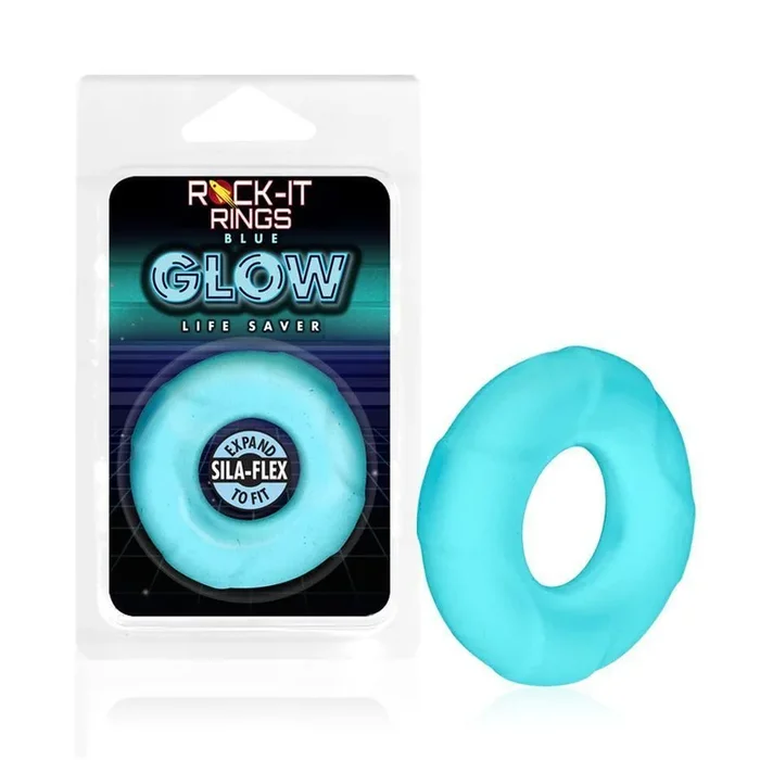 Rock-it Rings GLOW The Lifesaver C-Ring – Glows in the Dark! – Blue
