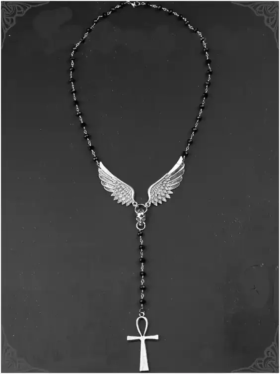 Rosenkranz-Kette mit Flügeln und Anch-Kreuz