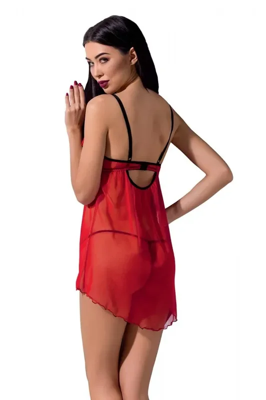 rotes ouvert Chemise Cherry – L/XL