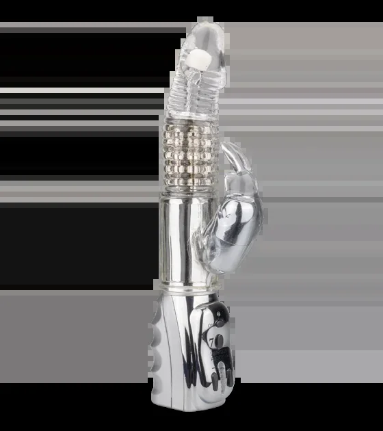 Rotierender Rabbit-Vibrator Silver Pleasure