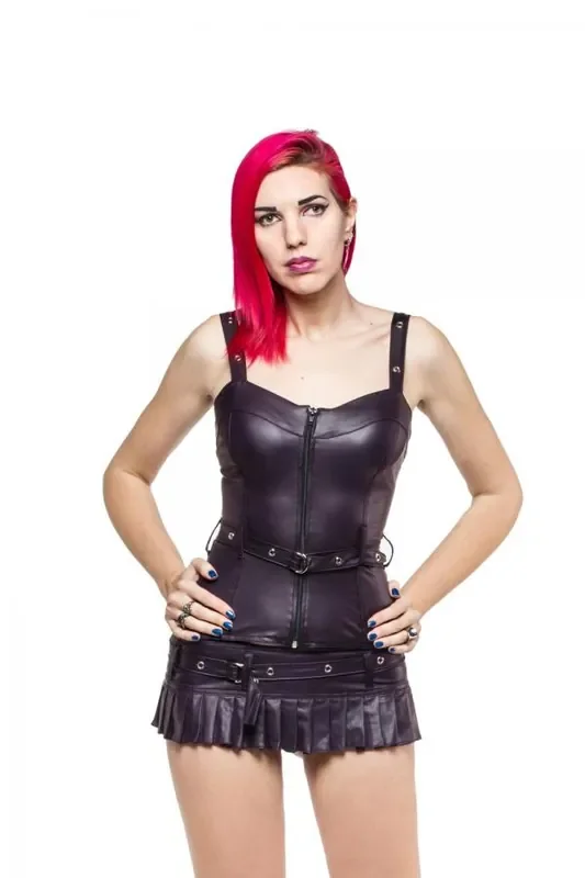 Rubberlook Top mit Nieten