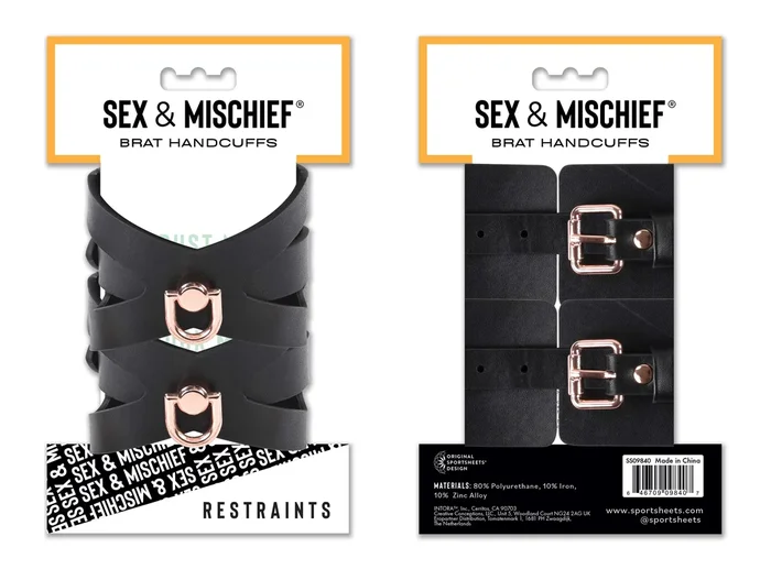 Sandm Brat Handcuffs Black/rose Gold