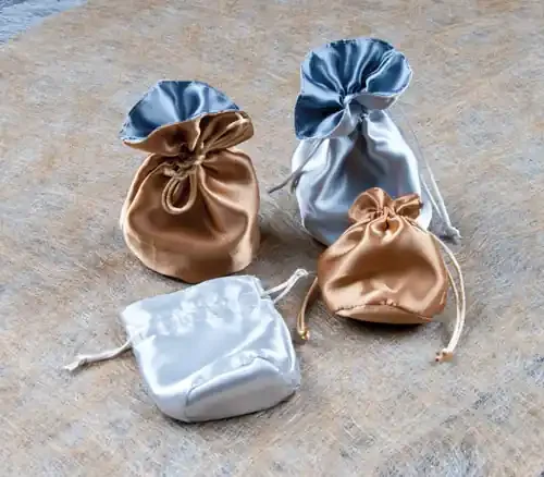 Satin Beutel Silber