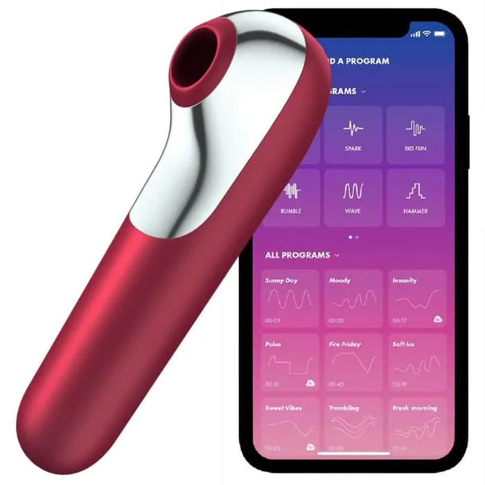 Satisfyer – Dual Love Vibrator und Sauger mit Pulsierter Luft Rot