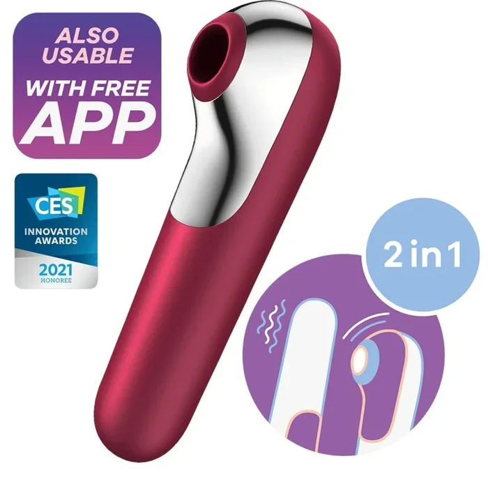 Saug-Vibrator Satisfyer Dual Love, Rot