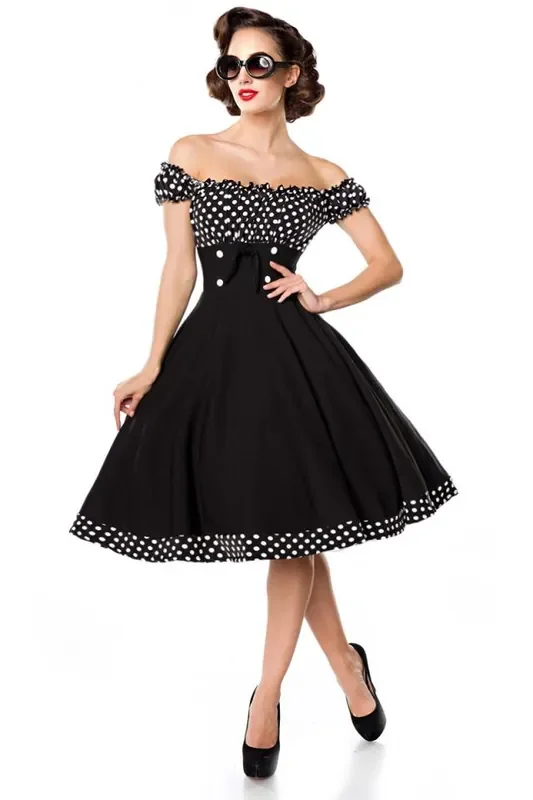 Schulterfreies Swing-Kleid