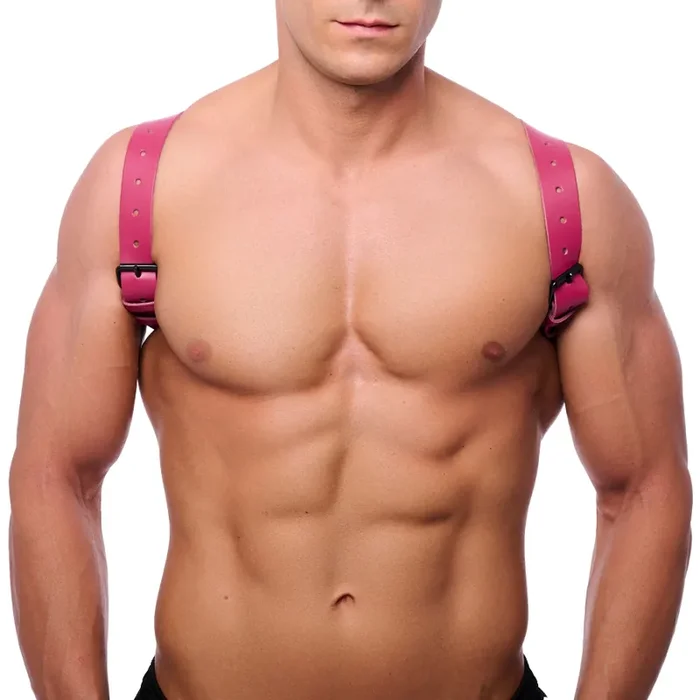 Schulterharness aus Leder – Rosa
