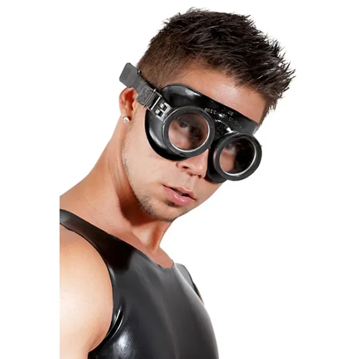 Schutzbrille aus Latex in Schwarz