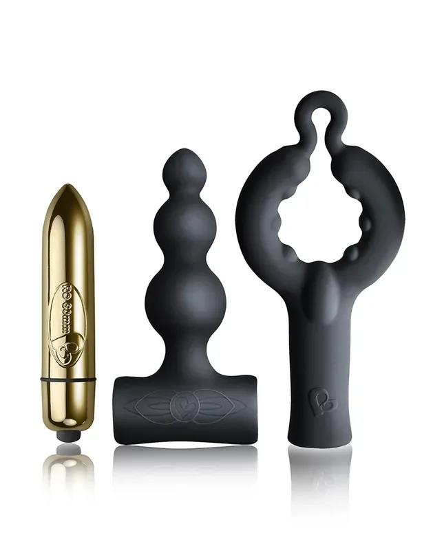 Schwarz-goldenes Vibrator Set